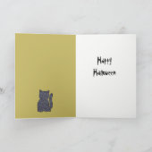 Black Cat Halloween Kaart (Binnen)