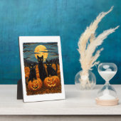 Black Cat Halloween Kat Liefhebbers Sterrennacht K Fotoplaat (Zijkant)