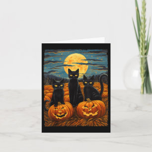 Black Cat Halloween Kat Liefhebbers Sterrennacht K Kaart