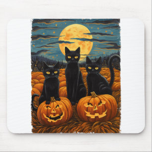 Black Cat Halloween Kat Liefhebbers Sterrennacht K Muismat