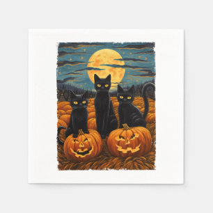 Black Cat Halloween Kat Liefhebbers Sterrennacht K Servet