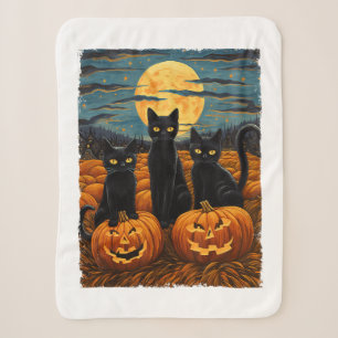 Black Cat Halloween Kat Liefhebbers Sterrennacht K Sherpa Deken