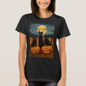 Black Cat Halloween Kat Liefhebbers Sterrennacht K T-shirt (Voorkant)