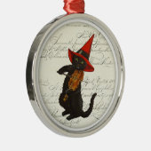 Black Cat Halloween-keramisch Ornament (Rechts)