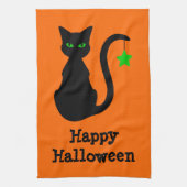 Black Cat Halloween Kitchen Towel Theedoek (Verticaal)