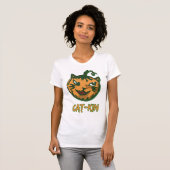 Black Cat Halloween kostuums T-shirt (Voorkant volledig)