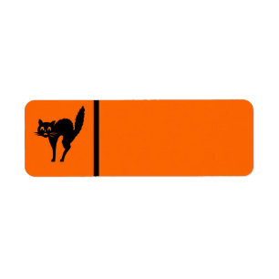 Black Cat Halloween Label - achtergrond