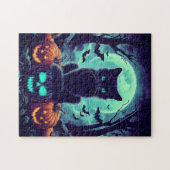 Black Cat Halloween Legpuzzel (Horizontaal)