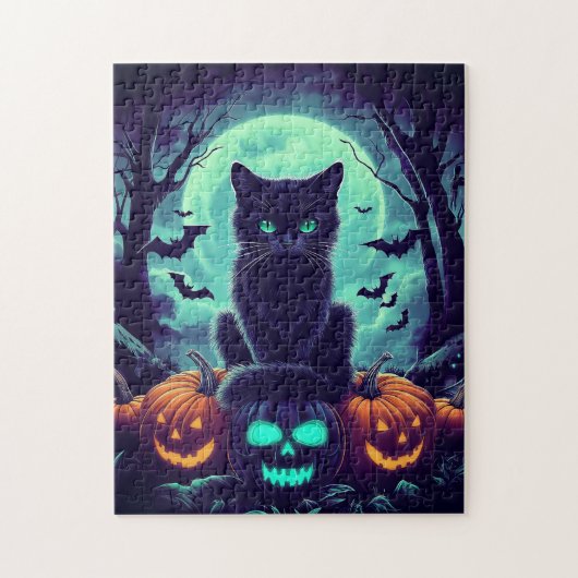 Black Cat Halloween Legpuzzel (Verticaal)