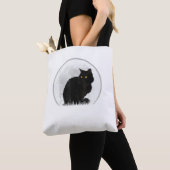 Black Cat Halloween Moon Cat Tote Bag (Dichtbij)
