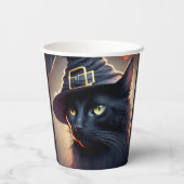 Black Cat Halloween Papieren Bekers (Achterkant)