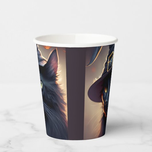Black Cat Halloween Papieren Bekers (Links)