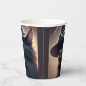 Black Cat Halloween Papieren Bekers (Rechts)