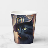 Black Cat Halloween Papieren Bekers (Voorkant)