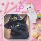 Black Cat Halloween Papieren Bordje (Feest)