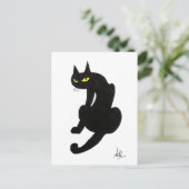 BLACK CAT HALLOWEEN PARTIJ BRIEFKAART (Staand voorkant)