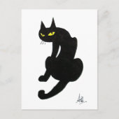BLACK CAT HALLOWEEN PARTIJ BRIEFKAART (Voorkant)