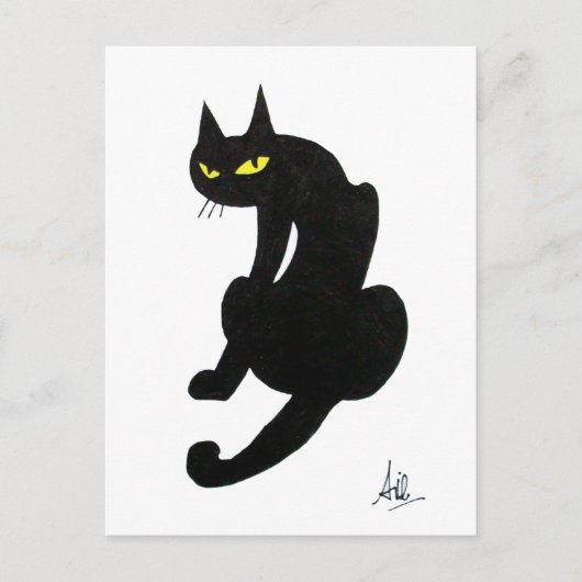 BLACK CAT HALLOWEEN PARTIJ BRIEFKAART (Voorkant)