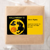 BLACK CAT HALLOWEEN PARTIJ ETIKET (Insitu)