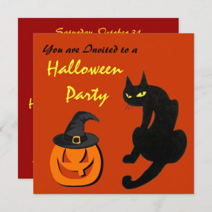 BLACK CAT HALLOWEEN PARTIJ KAART