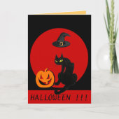 BLACK CAT HALLOWEEN PARTIJ KAART (Voorkant)