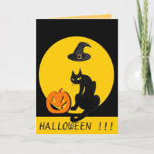 BLACK CAT HALLOWEEN PARTIJ KAART (Voorkant)