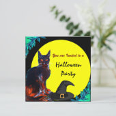 BLACK CAT HALLOWEEN PARTIJ KAART (Staand voorkant)