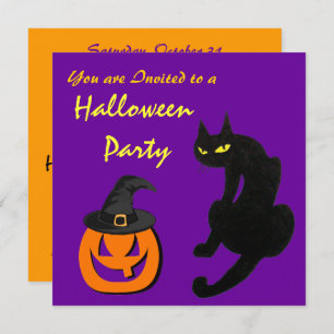 BLACK CAT HALLOWEEN PARTIJ KAART