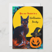 BLACK CAT HALLOWEEN PARTIJ KAART (Voorkant)