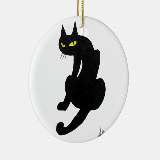 BLACK CAT HALLOWEEN PARTIJ KERAMISCH ORNAMENT (Rechts)
