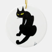 BLACK CAT HALLOWEEN PARTIJ KERAMISCH ORNAMENT (Voorkant)
