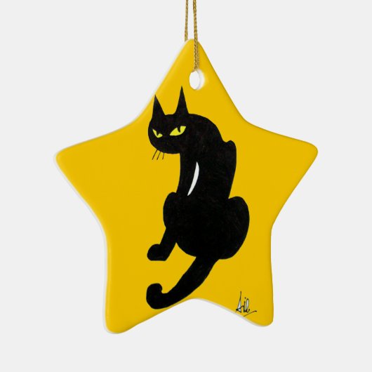 BLACK CAT HALLOWEEN PARTIJ KERAMISCH ORNAMENT (Rechts)