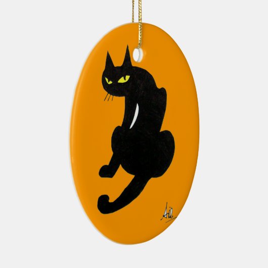 BLACK CAT HALLOWEEN PARTIJ KERAMISCH ORNAMENT (Rechts)