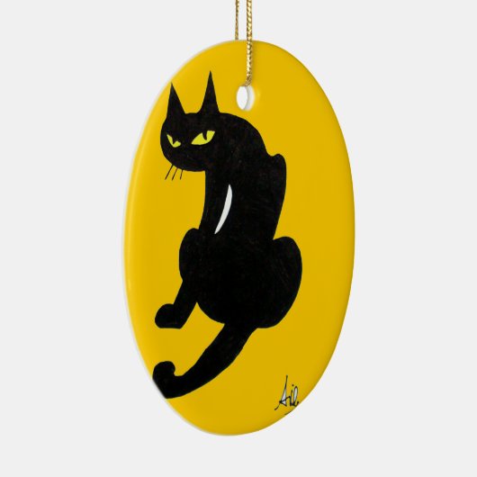 BLACK CAT HALLOWEEN PARTIJ KERAMISCH ORNAMENT (Rechts)