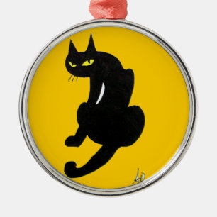 BLACK CAT HALLOWEEN PARTIJ METALEN ORNAMENT