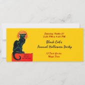 BLACK CAT HALLOWEEN PARTIJ MONOGRAM Gold Kaart (Achterkant)