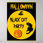 BLACK CAT HALLOWEEN PARTIJ POSTER (Voorkant)