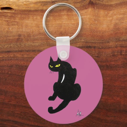 BLACK CAT HALLOWEEN PARTIJ SLEUTELHANGER (Voorkant)