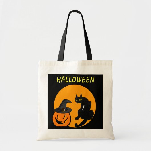 BLACK CAT HALLOWEEN PARTIJ TOTE BAG (Voorkant)