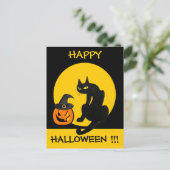 BLACK CAT HALLOWEEN PARTIJ UITNODIGING BRIEFKAART (Staand voorkant)