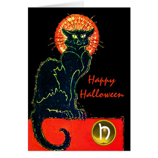 BLACK CAT HALLOWEEN PARTIJMONOGRAM (Voorkant)