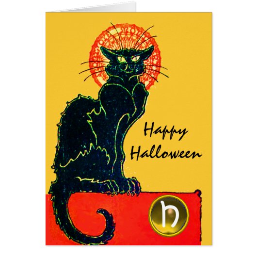 BLACK CAT HALLOWEEN PARTIJMONOGRAM (Voorkant)