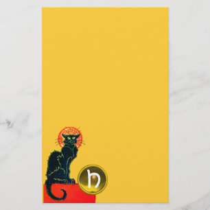 BLACK CAT HALLOWEEN PARTIJMONOGRAM BRIEFPAPIER