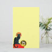 BLACK CAT HALLOWEEN PARTIJMONOGRAM BRIEFPAPIER (Staand voorkant)