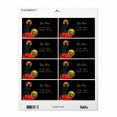 BLACK CAT HALLOWEEN PARTIJMONOGRAM ETIKET (Full Sheet)
