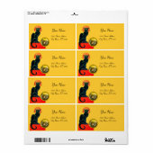 BLACK CAT HALLOWEEN PARTIJMONOGRAM ETIKET (Full Sheet)