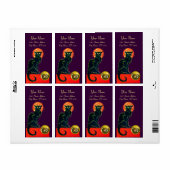 BLACK CAT HALLOWEEN PARTIJMONOGRAM ETIKET (Full Sheet)
