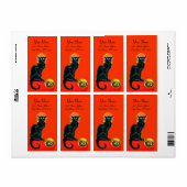 BLACK CAT HALLOWEEN PARTIJMONOGRAM ETIKET (Full Sheet)