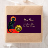 BLACK CAT HALLOWEEN PARTIJMONOGRAM ETIKET (Insitu)