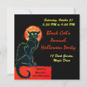 BLACK CAT HALLOWEEN-PARTIJMONOGRAM Gold Kaart (Achterkant)